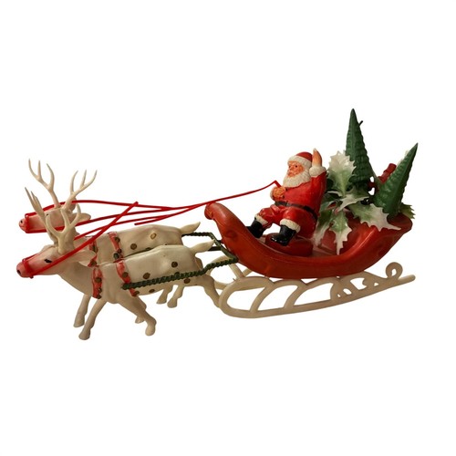 1960s vintage santa sleigh - santa,